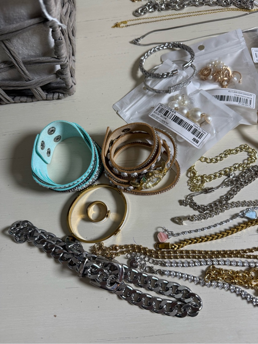 Jewelry bundle mixed with rings, necklace, bracelets, etc. - Mixed Metal Accents